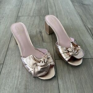 Kate Spade‎ Women's Winona Metallic Napa Heels in Rose Gold, Size 8.5